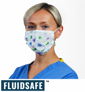 Nurse wearing FLUIDSAFE child-friendly mask
