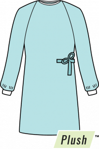 Plush sterile gown with standard performance